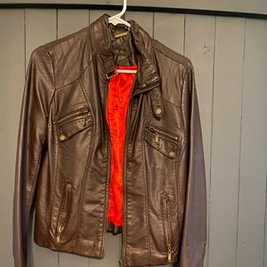 Brown faux leather jacket